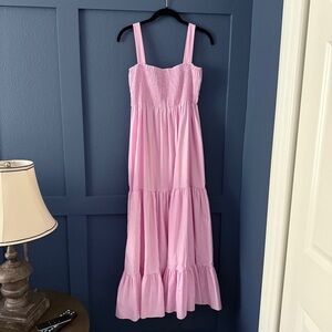 Zara Light Pink Smocked Maxi Dress